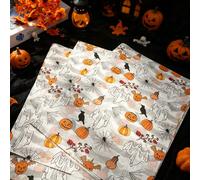 30/50/100 pièces Papier de soie imprimé fantôme citrouille corbeau, remplissage de sac cadeau, emballage de bouquet & mariage, papier d'artisanat DIY, fournitures de fête pour Halloween Noël Saint-Val