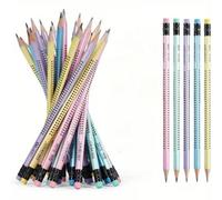 30/60 pièces Crayons HB pré-taillés avec gommes en haut, convenant pour l'école, les enseignants, l'écriture, le dessin et l'esquisse, rentrée scolaire 30 pièces (couleur aléatoire),1 pièce (couleur a