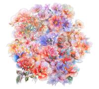 30 autocollants fleurs scintillants, holographiques et transparents, stickers de printemps imperméables en PET pour scrapbooking, journaux, albums photo, résine et loisirs créatifs