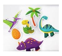 30 Autocollants - Mousse EVA - Dinosaures - Paillettes Multicolore G