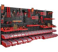 30 bacs gerbables étagère murale plastique couvercle 172 x 78 cm porte-outils atelier garage système de stockage bacs à bec verseur