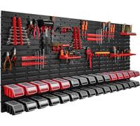 30 bacs gerbables étagère murale plastique couvercle 172 x 78 cm porte-outils atelier garage système de stockage bacs à bec verseur