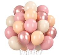 30 ballons beige vieux rose, 12" rétro abricot rose ballons hélium, champagne or rose ballons métalliques pour anniversaire fête de bébé anniversaire mariée mariage fille décoration de graduation