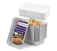 30 Barquettes Aluminium avec Couvercle 31,5x20,5 cm 2200 ml | 30 barquettes aluminium avec couvercle, grande taille 2200 ml, idéales four, barbecue, congélation et transport.