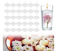 30 Bougies Flottantes Blanches, 3,8 x 1,5 cm, Cire Paraffine, Mariage | Lot de 30 Bougies Flottantes Blanches, Cire Paraffine, Flottent Sur L'eau pour Mariage, Fête, Décoration Table