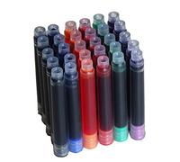 30 Cartouches d'encre Pour Stylo Plume Jinhao, Jeu de 6 Couleurs (Noir, Bleu, Vert Pomme, Vviolet, Rouge et Orange) Taille Standard Internationale
