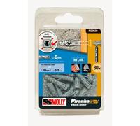 30 Chevilles nylon MOLLY Diamètre 6x30mm sans vis