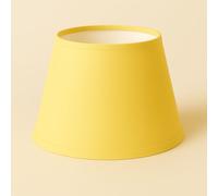 30 cm Cône, Abat-jour, Tissu en Coton avec dos en PVC blanc, Produit fait main, pour Lampe de table, Lampadaire (Jaune)