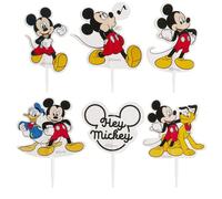 Dekora Design – Pics à gâteau Mickey Mouse – 16 unités, 8 modèles – Papier