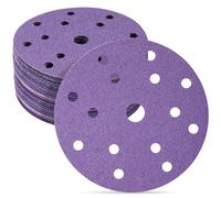 30 feuilles de papier abrasif auto-adhésif de 150 mm, à grains mixtes, pour ponceuses excentriques