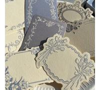 30 feuilles de papier spécial de bloc-notes épais avec impression en relief rétro, design de dentelle et de nœud, pour la décoration de journal de style simple Ins ou les cartes d'écriture, fourniture