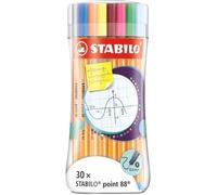 30 feutres fins - STABILO point 88 - set de 30 couleurs