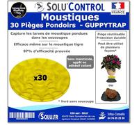 30 Guppy Trap, Piège Pondoir à Moustiques Écologique, sans Insecticide, sans Adhésif, Médaille d'argent Concours Lépine 2023, Livré sans coupelle, Fabriqué en France