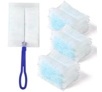 30 Lingettes pour Poussière & 1 Poignée, plumeau poussiere, depoussierant Meuble, Éliminateur de Poussière Efficace, sans Peluches et Durable, Convient pour Nettoyer Les Moniteurs, Le Verre, etc.