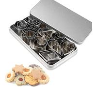 30 mini emporte-pièces pour découper pâte polymère, pâte feuilletée, fond de tarte et fruits - étoile, fleur, hexagone, coeur, carré, triangle, ovale, tampons à biscuits en métal
