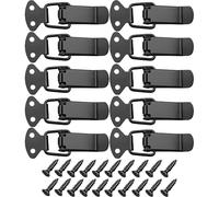 30 Pcs Loquet a Bascule Noir en Fer avec Trou de Verrouillage, Fermeture Porte et Loquet Porte Interieure, Fermoir et Attache Capot avec Ressort pour Boite, Armoire, Tiroir, Vis Incluses