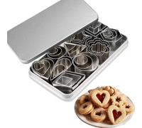 30 PCS Mini Emporte-pièces Acier Inoxydable, Emporte Piece Patisserie Biscuit, Géométriques Formes Pour DIY Gâteaux Biscuits Anniversaire Noël