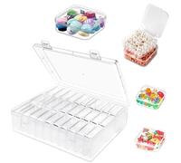 30 petites boîtes de rangement avec couvercle (blanc) mini boîte de rangement en plastique, petite boîte avec compartiments pour perles, bijoux, bagues, vis - boîte en plastique avec couvercle, petite