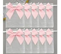 30 pièces/20 pièces/10 pièces Sacs en organza avec nœud, sacs en organza roses avec nœud, taille 10 x 12 cm, sacs à bijoux à cordon avec motif rose, sacs cadeaux de mariage, sacs cadeaux de fête rose,