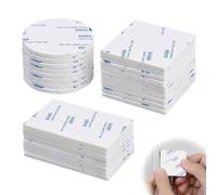 30 Pièces Adhésif Double Face Extra Fort Mousse, Pastille Adhesive Double Face Blanche en 3 Formes (Rond, Carré, Rectangle), Double Face Épais 3mm pour Fixation Murale Sans Trace