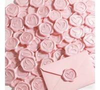 30 pièces Autocollants de cire à cacheter en forme de cœur rose, convient pour les cadeaux, les invitations de mariage, le scellage des enveloppes Taille UniquePapetier