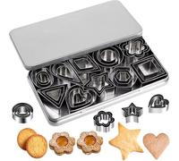 30 pièces/boîte, moule à biscuits en acier inoxydable, forme de cœur, d'étoile, de fleur, de forme géométrique, emporte-pièces, moule à gâteau, décoration de pâtisserie, accessoires de pâtisserie 30pc