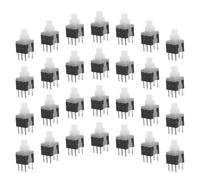 30 Pièces Bouton-poussoir Miniature Autobloquant 6 Broches | Montage Traversant sur Carte, Boîtier Plastique Compact, Contrôle Industriel et Modules Électroniques, Installation Facile