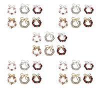 30 Pièces Breloques à Ongles de Noël, Métal et Cristaux | Nœud, Perles et Éclat Raffiné, Décorations pour Mariages, Fêtes de Noël, Stickers Inclus