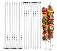 30 Pièces Brochette Barbecue,30cm Pique Brochette Inox,Pic a Brochette Inox,Brochettes Inox,Viande,Légumes et Fruits de Mer - Parfait Pour Les Barbecues,Buffets et Réunions Familiales