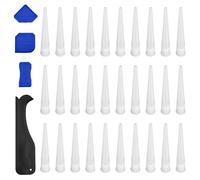 30 Pièces Canule Silicone, DEANKEJI Embout Cartouche Silicone, PP Joint Silicone, Blanc Silicone Transparent avec Spatule pour Adhésifs, Mastics ou Pistolet Silicone