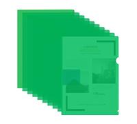 30 Pièces Chemise Plastique A4, Transparente Pochettes Chemise Coin A4, Pochette Porte Document A4 Dossier Pochette pour Bureau École Documents Classification(Vert)