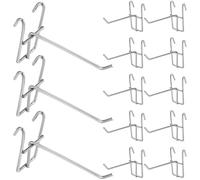 30 pièces Crochet Métallique 10cm, à Suspendre Polyvalente argentée | Fer Chromé Poli, Extrémité Relevée, Installation Rapide pour Ustensiles, Paquet, Serviettes, Boutiques et Rangement