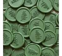 30 pièces d'autocollants de cire à cachet motif romarin pour sceller les cadeaux, les invitations de mariage et les enveloppes Taille UniqueCire