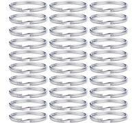 30 pièces Double anneau fendu,Anneaux Porte Clé,pour Accueil Voiture Clés Pendentifs,Porte-Clés Bijoux Bricolage Collier Métal Pendentif Connexion d'ornement(25mm)