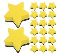 30 Pièces Effaceur Magnétique en Feutre Jaune Étoile Mini | Usage en Classe ou Bureau, Nettoyage Doux et Fort, Prise Confortable, pour Tableau Blanc