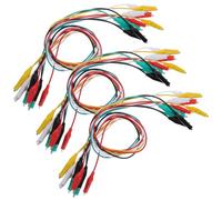30 Pièces Fils de Connexion à Pinces Crocodiles Doubles | Cordons de Test Prééquipés, Extrémités Soudées, Connexion Rapide, Usage Atelier Automobile et Laboratoire
