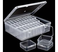 30 pièces Mini Boîte de Rangement Transparente - Boîte de Rangement en Plastique Portable avec Petits Compartiments pour Bijoux, Perles, Artisanat et Petits Accessoires - Design Transparent, Empilable