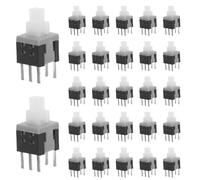 30 Pièces Mini Interrupteur à Bouton-poussoir à Verrouillage | Montage Traversant Pcb, Capuchon Blanc en Plastique, pour Cartes de Commande et Modules Électroniques
