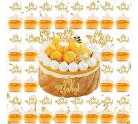 30 Pièces Oh Décorations de Gâteaux pour Baby Shower, Oh Baby Cake Toppers, Bébé Fille Paillettes Dorées pour Gâteau, pour Mariage, Anniversaire, Baby Shower, Décorations de Fête pour Enfants