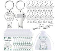 30 pièces Ouvre-bouteille multifonction de mariage, coupe-ongles, cartes de faveur de mariage, sacs en organza blanc, fournitures de fête, cadeaux, souvenirs, cadeaux pour les invités, décoration d'an
