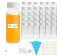 30 Pièces Petites Bouteilles Plastiques Vides, Mini Bouteille Shot, 60 ml Ginger Shot Petite Bouteille plastique, Remplir Réutilisables Bouteilles Transparentes avec Entonnoir, étiquettes