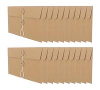 30 Pièces Pochette Dossier Kraft Brun à Cordon, 6,7x4,5 Pouces | Format Compact, Papier Kraft Brun, Usage Maison ou Bureau, Protège et Range Papiers, Style Professionnel