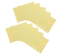 30 Pièces Pochettes à Feuilles Mobiles A7 en Papier, 6 Trous | Recharge pour Classeur, Format A7, Rangement Scolaire et Bureau, Couleur Jaune, Espace pour Petits Objets