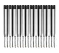 30 Pièces Recharge de Stylo à Bille à Clic 0,5mm Métal | Encre Sombre Résistante la Décoloration, Écriture Fluide, Usage École et Bureau, Argenté