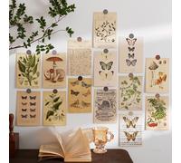 30 pièces stickers muraux vintage motifs papillon et plante, décoration de cartes, affiches, stickers, art mural, articles de décoration printanière pour rafraîchir votre maison, stickers de décoratio