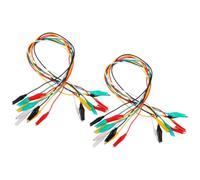 30 Pièces Testeur à Pinces Crocodiles Double Extrémité | Fils de Liaison Isolés Pvc, Gaine Souple Résistante à L’abrasion, pour Bornes de Composants et Essais en Labo