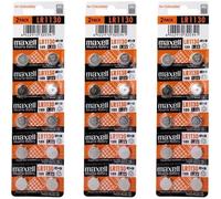 30 Piles LR54 / LR1130 / 189 Maxell Alcaline 1,5V