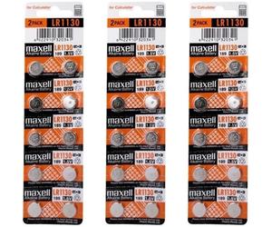 30 Piles LR54 / LR1130 / 189 Maxell Alcaline 1,5V