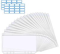 30 pochettes A6 PVC zip pour classeur, budget, factures, documents | Qualité fiable, conception pratique et utilisation polyvalente pour les besoins quotidiens.