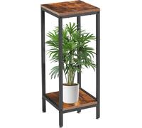30 pouces de haut support de plantes intérieur 2 niveaux bois coin support de plantes moderne carré support de pot de fleurs pour salon terrasse balcon jardin rustique brun TMJ071H